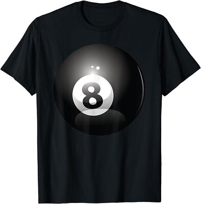 NEW LIMITED Ball Billiards Pool Player Eight Ball Lucky 8 Tee Shirt S-5XL