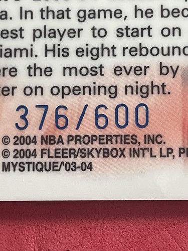 Fleer Mystique 2003-04 azul troquelado Udonis Haslem radiocontrol novato 376/600 #91 calor - Imagen 3 de 3