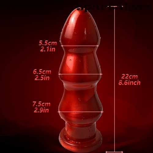 Red Huge Pull Bead Anal Plug Dildo Big Ass ButtPlug Suction Cup Anal Sex Toys - Picture 10 of 30