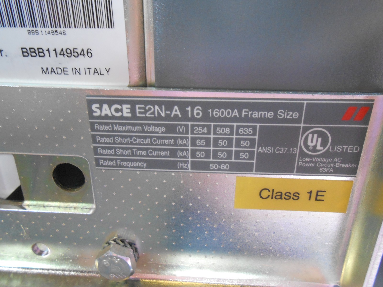 ABB SACE Emax E2 N A16 600 VAC 1600 a Pr112plsi Circuit Breaker for sale  online | eBay