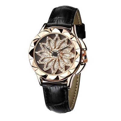 Waterproof Ladies Watch with Rose Gold Disc Design for Fashionable Couples