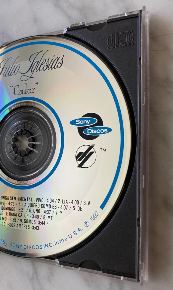 Julio Iglesias Calor CD 1ST USA PRESS SONY Discos CDT-80763 Esos Amores RARO OOP Foto 3 de 4