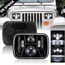 7x6" LED Headlight Hi/Lo Beam Halo DRL for GMC Savana 1500 2500 3500 Safari Van