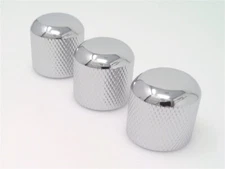 True Custom Shop® 3 Pack Brass Chrome Dome Knobs w/h Set Screw for Fender P Bass