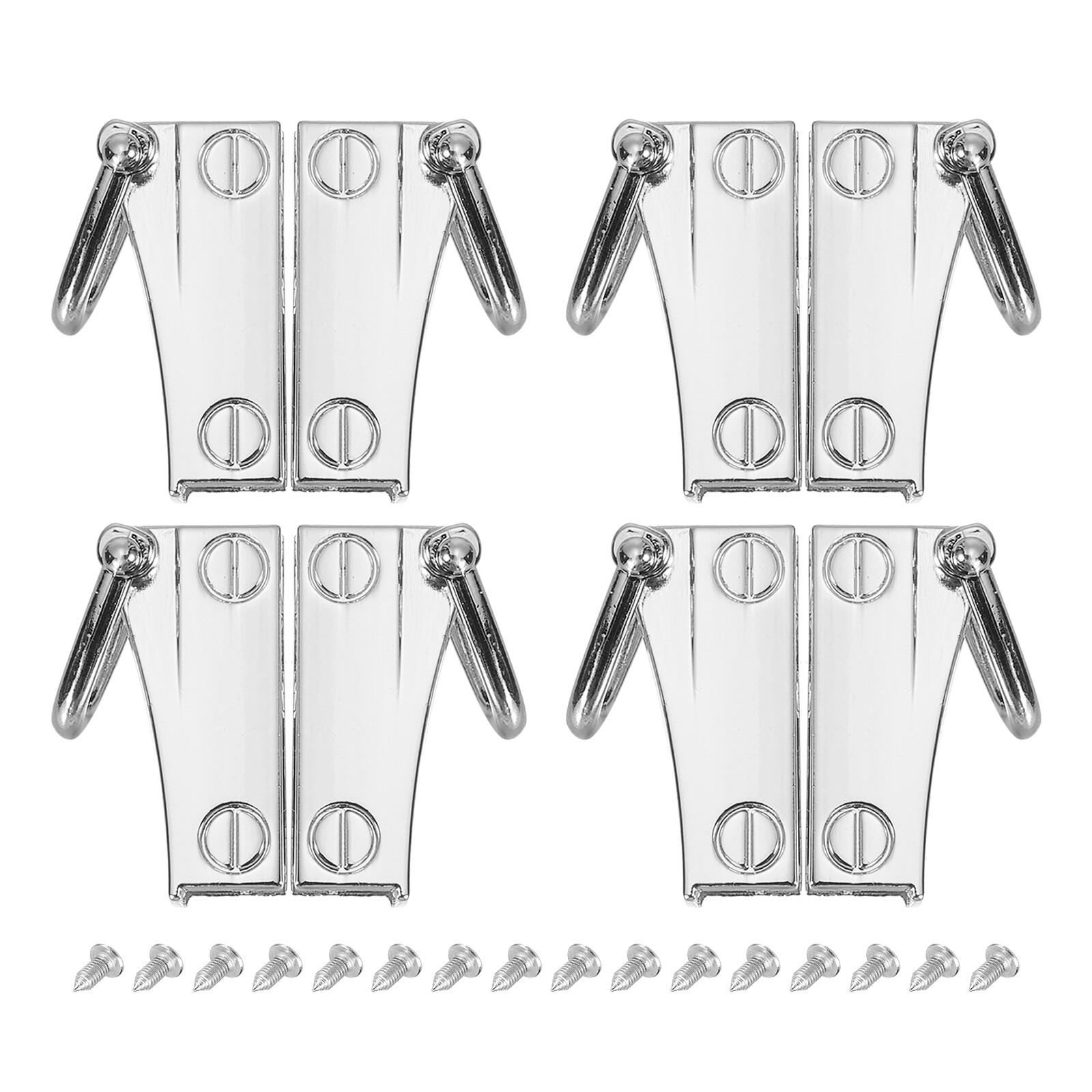 Bag Side Clip Buckle, 4 Sets Metal Handbag Strap Chain Connector Silver