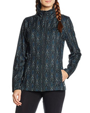 NWT Merrell Size L Lauley Opti-wick Black Blue Tech Print Full Zip Active Jacket