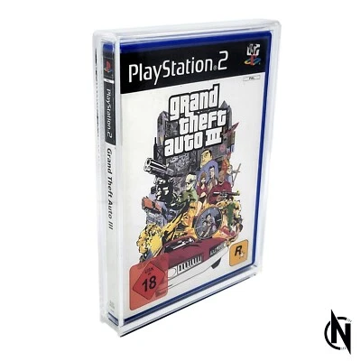 CARDNAX Acryl Case für PlayStation 2 Spiele | UV Schutz PS2 Spiele mit Schiebeverschluss