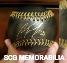 Gleyber Torres NY Yankees Signed Autograph Black Gold Leather Mlb Baseball Rare