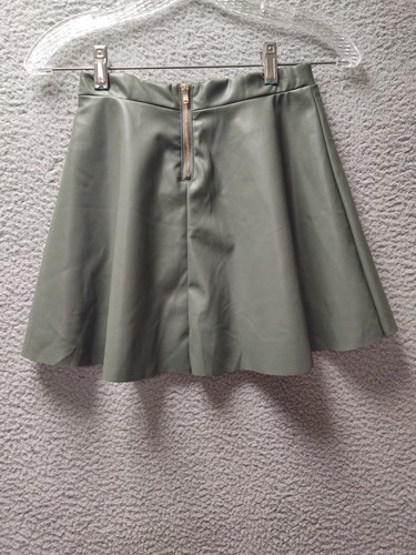 H&M Girls Fax Leather Skirt Size 10 Green Lined - Picture 4 of 6