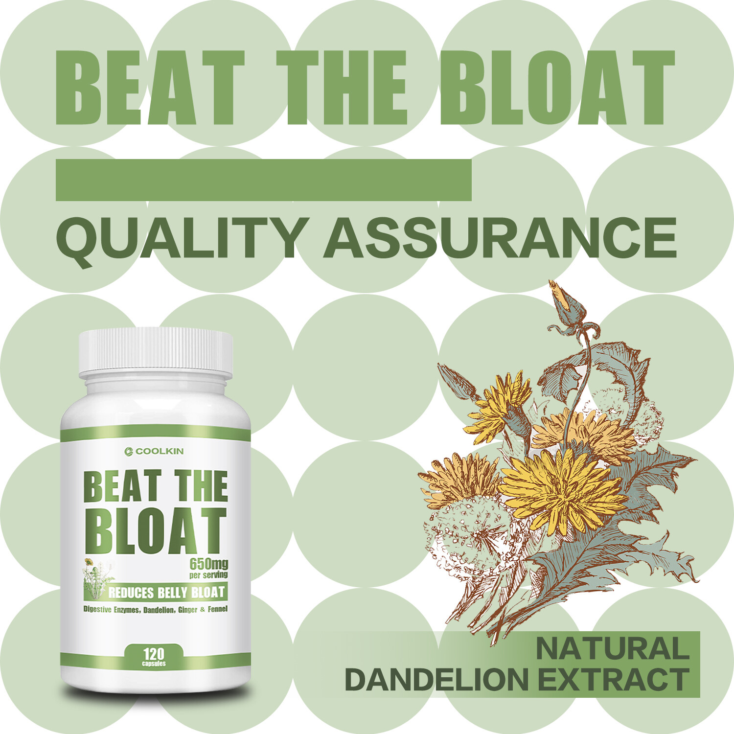 Beat The Bloat - Enzima digestivo, tarassaco, gas, sollievo dalla stitichezza, salute dell'intestino foto 3
