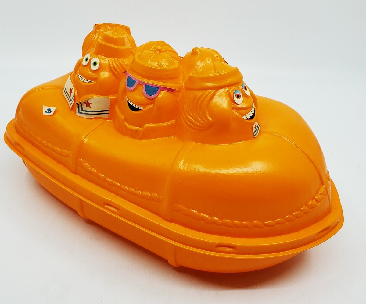 Vintage 1986 MCDONALDS Orange Nuggets Boats & Floats PLASTIC HAPPY