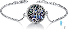 Urn Bracelet for Ashes 925 Sterling Silver Tree of Life Cremation Keepsake Gifts