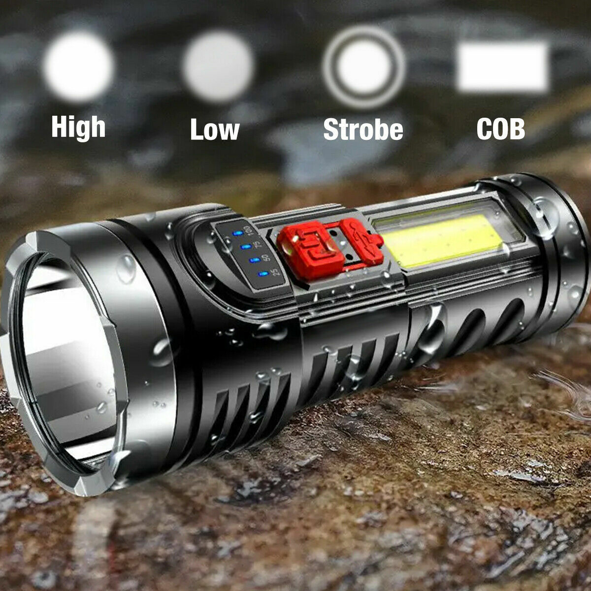 built in rechargeable flashlight vs no rechargeable EDC Tactical Flashlight,1500 Lumen Flat Flashlights Rechargeable,Dual-Switches LED Small with Digital Display,Stainless Steel 8 Modes Pocket Flash light for Home, Camping,and Emergency Use Producing up to 2 Project Source 200-Lumen 2 -Adjustable