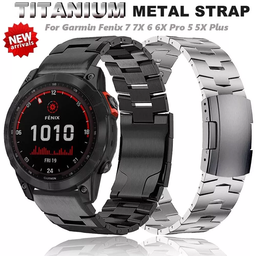 Titanium Quick Fit Metal Watch Band Strap For Garmin Fenix 7 7X Solar 6 6X  5 5X