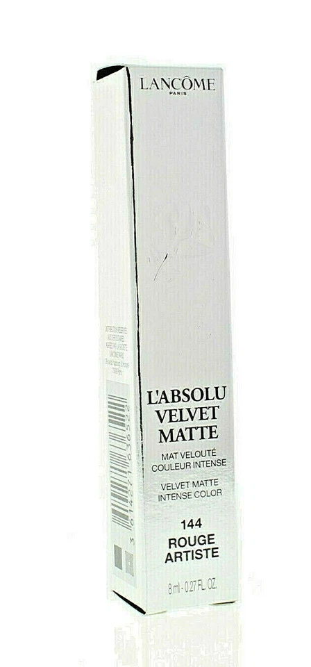 Brilho labial intenso Lancome L'Absolu veludo fosco #144 Rouge Artiste VERMELHO na caixa - Imagem 3 de 4
