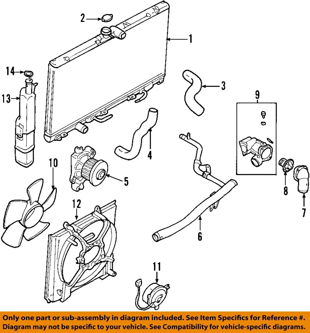MITSUBISHI OEM 02-07 Lancer Cooling System-Water Outlet MD318737 