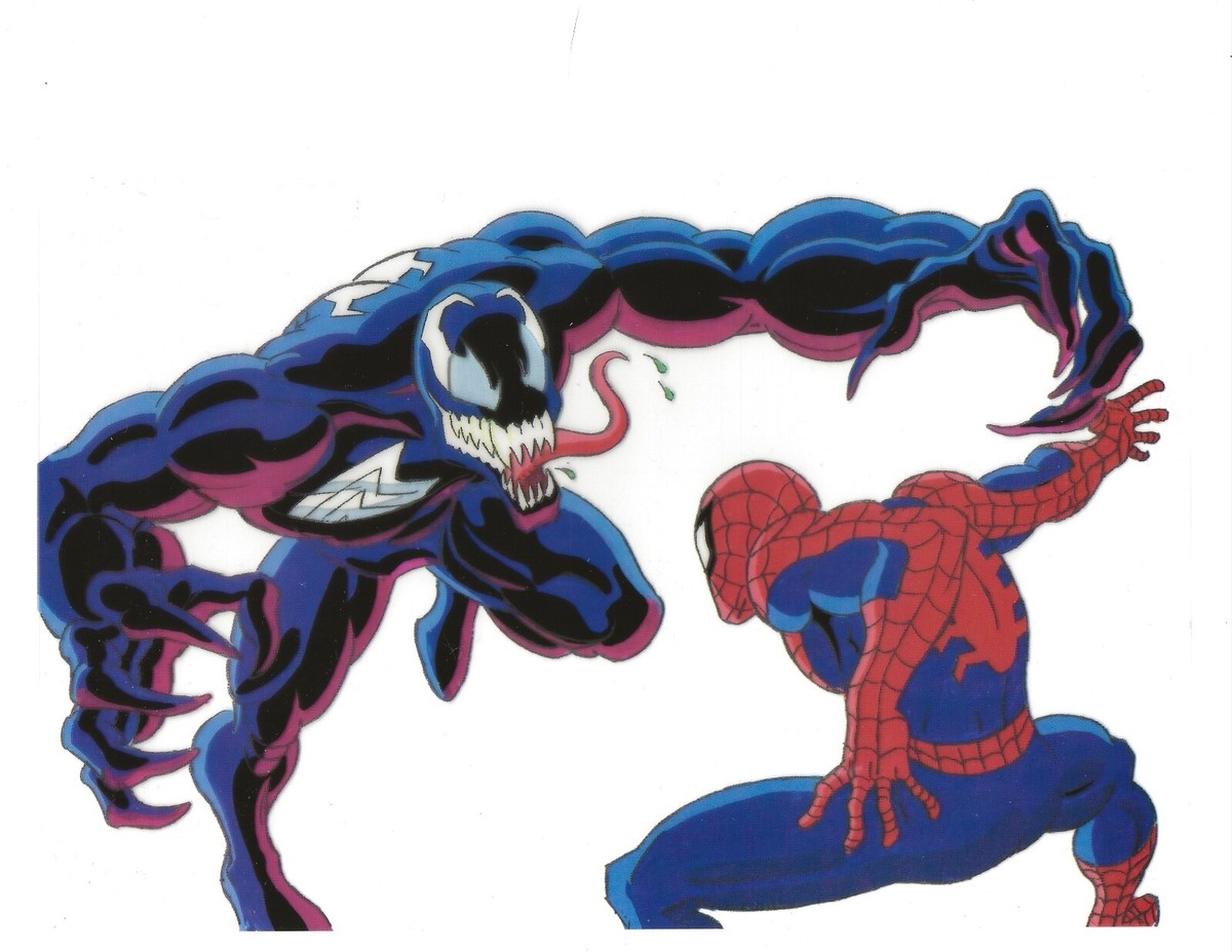 Spider-Man vs Venom Plastic Print!!! GORGEOUS COPY!!! SCARCE!!! | eBay