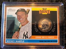 Rare Error 2011 Topps Heritage '62 Mint Mickey Mantle 1952 Coin 90% Silver 1/1