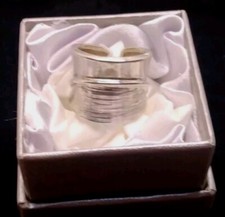 Sterling Silver Unisex Chunky Thick Band Ring Size 6-6.25 In And 6.83 Grams.