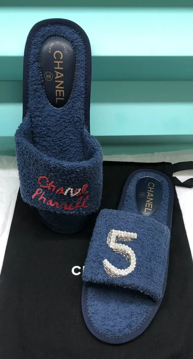 Chanel Pharrell Capsule Collection Terry Slippers Slides Size-L