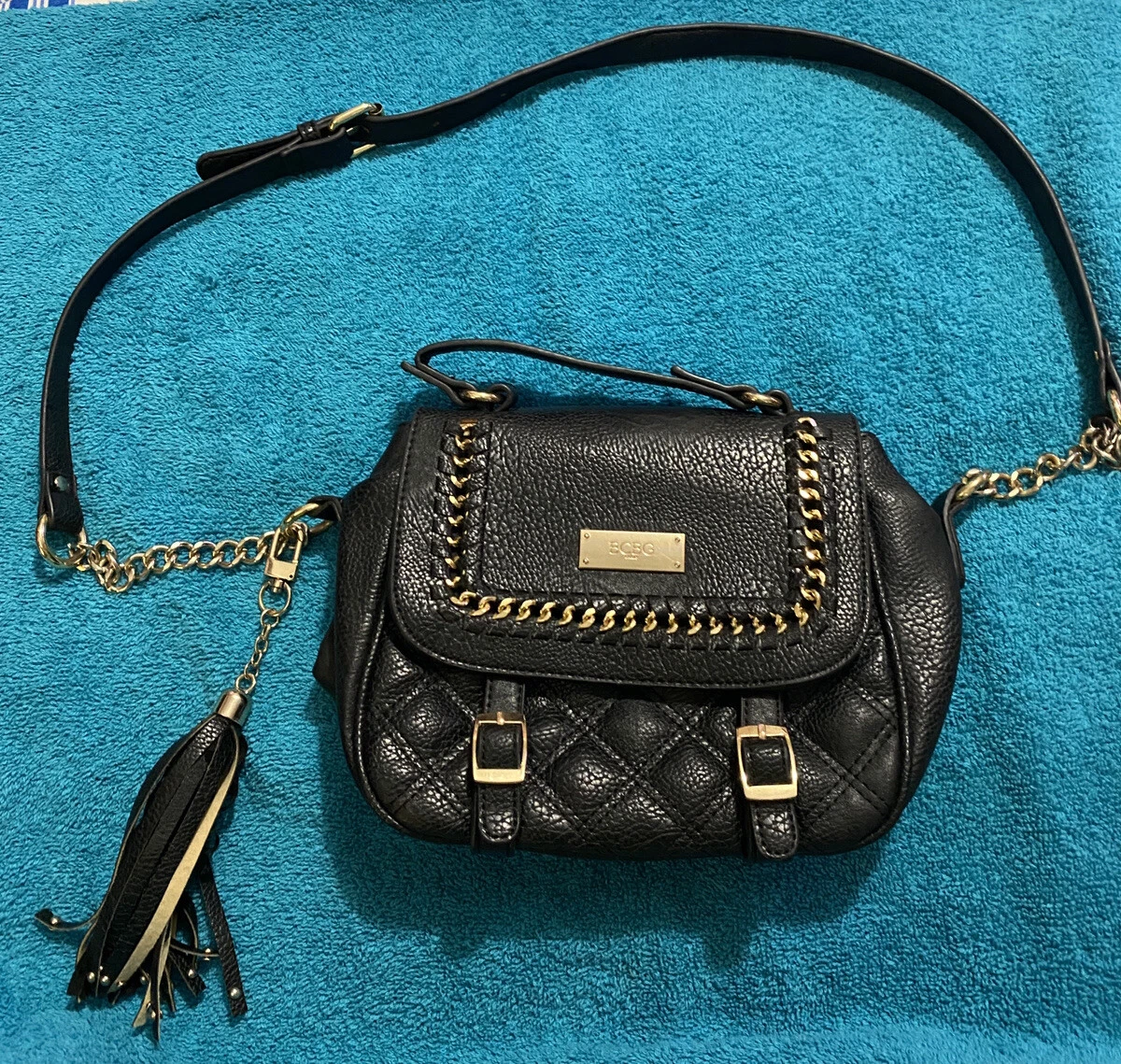 Vintage Authentic BCBG PARIS Purse Hand Shoulder Bag - Black