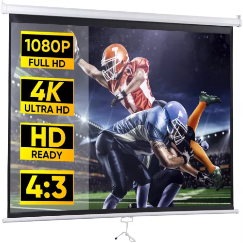 72''/80''/100''/119'' Projector Screen Pull Down Projection Screen Home Theater - Picture 65 of 89