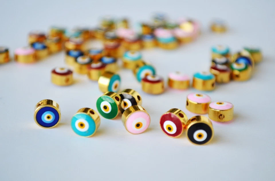 10 Pcs Turkish Evil Eye Beads - Evil Eye Protection Beads For Necklace Bracelet - Image 4 of 4