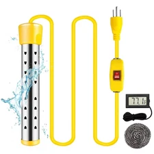 1500W Immersion Heater, Portable Electric Water Heater Fast Heating for Buckets