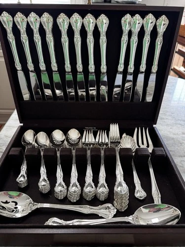 Reed and Barton Sterling Silver plated flatware (12 Place Setting plus serving)