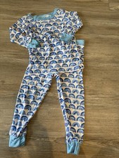 Little Sleepies Blue Rainbows Pajamas 12-18M Bamboo 2 Piece Toddler