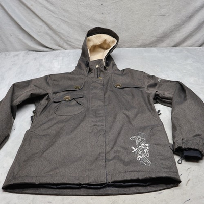 #ad Sessions Jacket Womens Medium Black Ridge Series Sherpa Lined Waterproof Ski $44.00