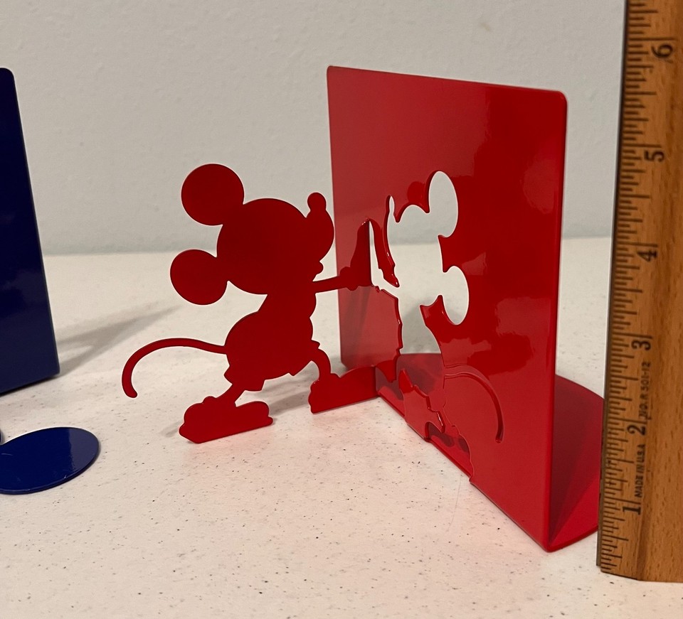 Disney Mickey Mouse Bookends 2 Different Michael Graves Red + Blue ...