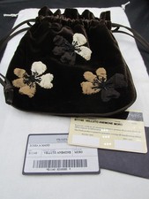 Borsa PRADA Velluto Velluto Amemone Floreale Marrone Coulisse + Carta Autenticità