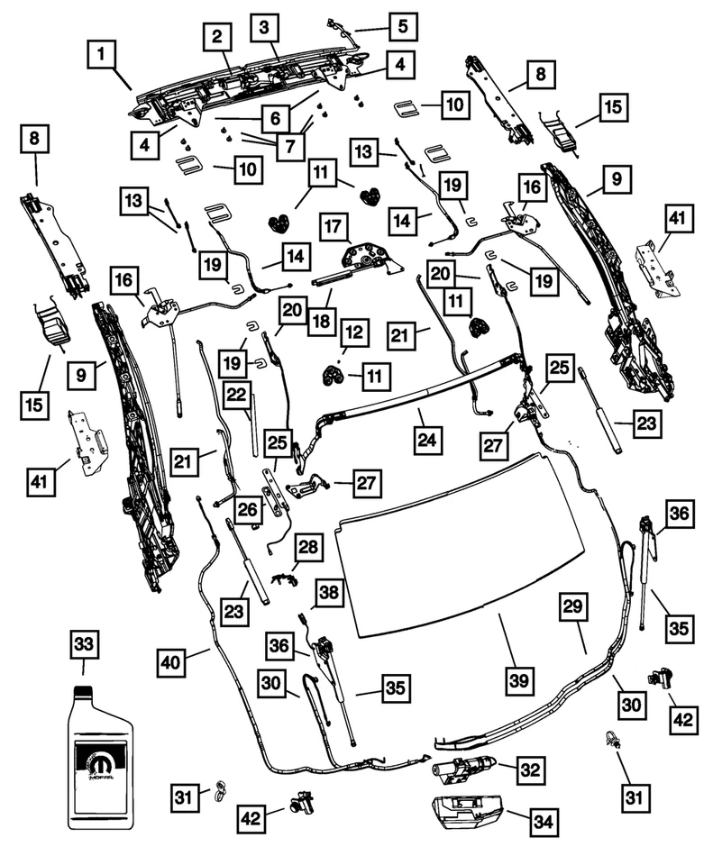 正品 Mopar 折叠顶板锁左 68028487aa — 第 3/3 张图片