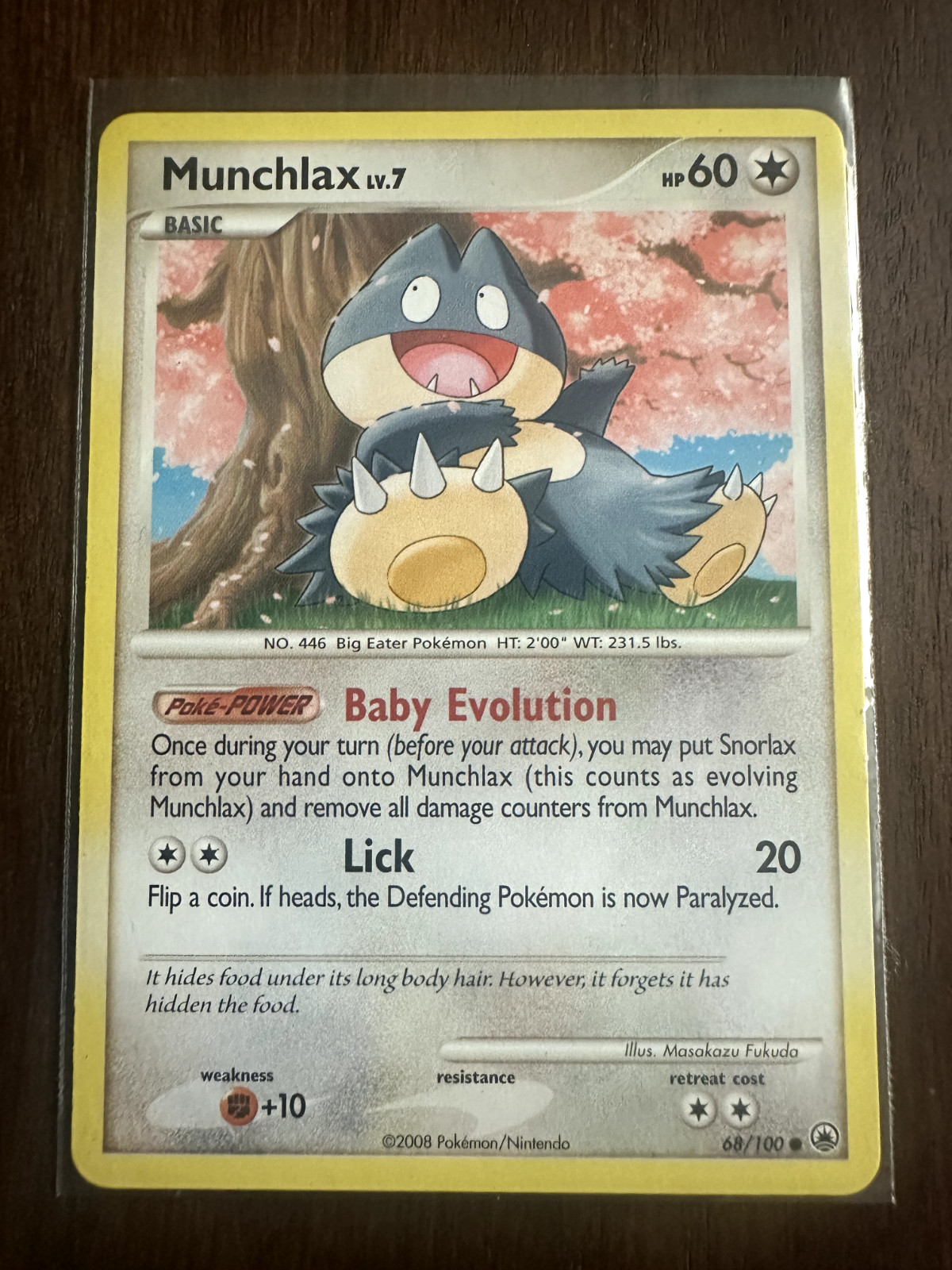 2008 Munchlax 68/100 Majestic Dawn Non-Holo Near Mint