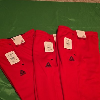 3X Reebok Youth Boys Red Slim Jogger Pants XL Drawstring Pockets
