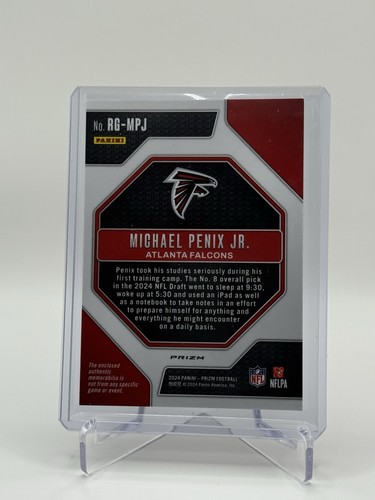 2024 Panini Prizm - Michael Penix Jr. #RG-MPJ Rookie Gear Purple Pulsar Prizm RC - Picture 2 of 2