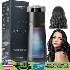 200ML Polar Hair Dye Shampoo, Color Shampoo Hair Dye for Women & Men *Black*