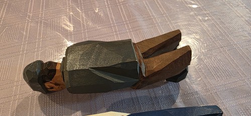 2 handgeschnitzte Männer Holz Figuren bayrisch 5" und 4" Pirat Vintage - Bild 6 von 17