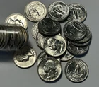 1954 D BU WASHINGTON QUARTER ROLL / 40 COINS - SHARP ROLL