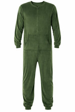 Fruit of the Loom Men s Solid One Piece Pajama Union Suit Green Size XL New