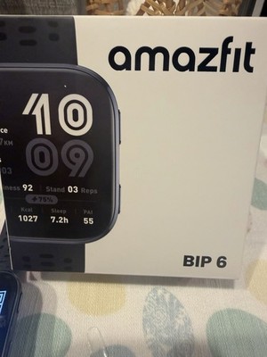 Amazfit Bip 6 50mm Diagonal Health and Fitness Tracker Watch (Black)