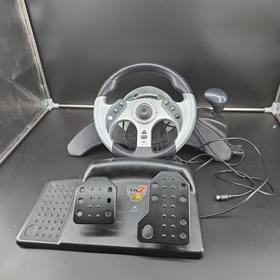 Mad Catz 2 MC2 ACCUDRIVE Racing Steering Wheel And Pedals for XBOX 360 (EFH)