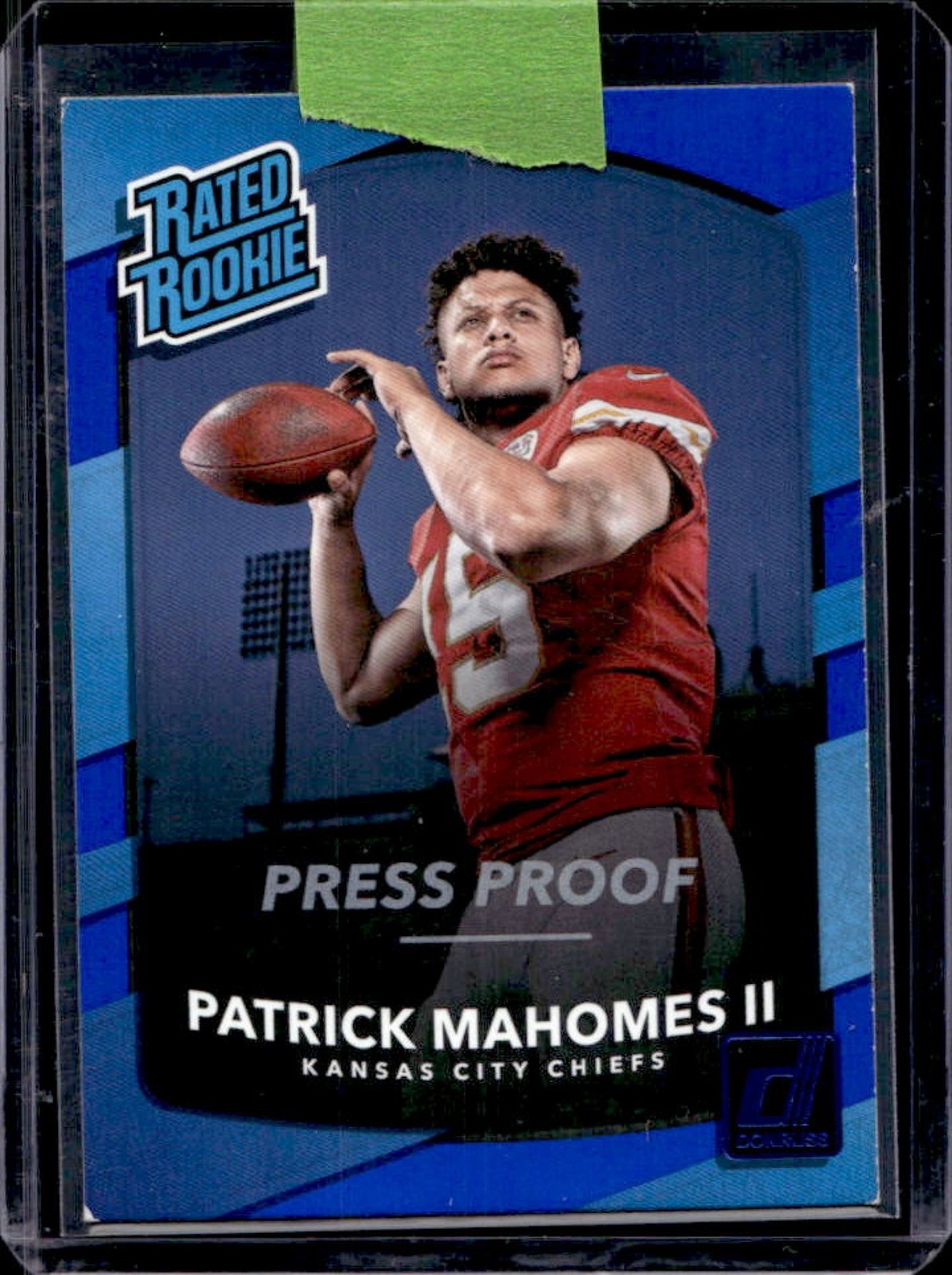 2017 Donruss Patrick Mahomes II Press Proof Blue Rated Rookie #327 Chiefs