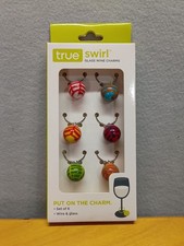 True Swirl Glass Wine Charms NIB