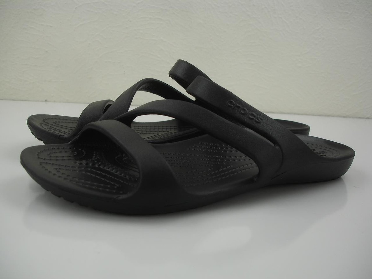 BACK-BONE BBS-H-582GJ-8oz」 Womens 8 M Crocs Kadee II 206756 Black Sandals Iconic Comfort Slip