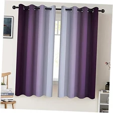 COSVIYA Grommet Ombre Room 52"W x 63"L (Pack of 2) Purple to Grayish White