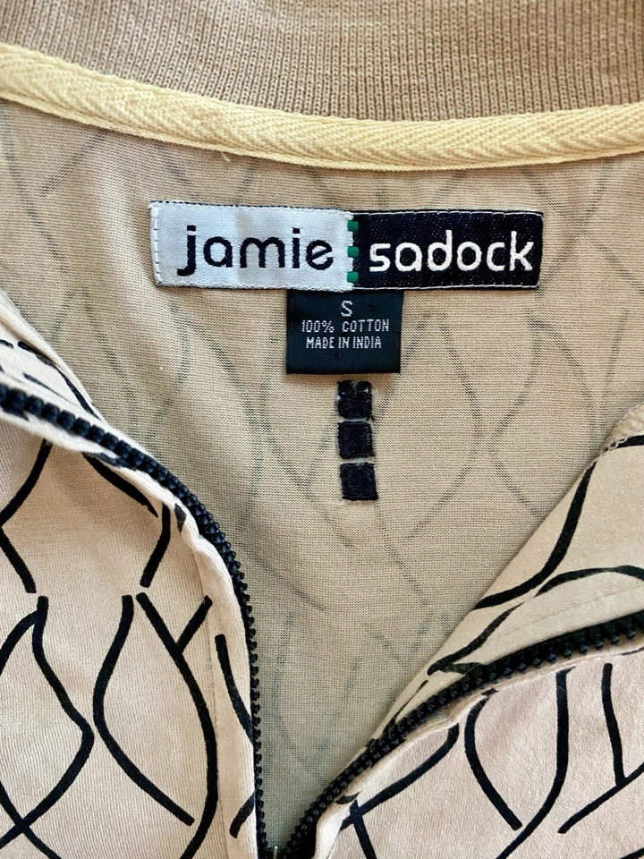 Polo de golf para mujer Jamie Sadock, beige talla pequeña Foto 2 de 4