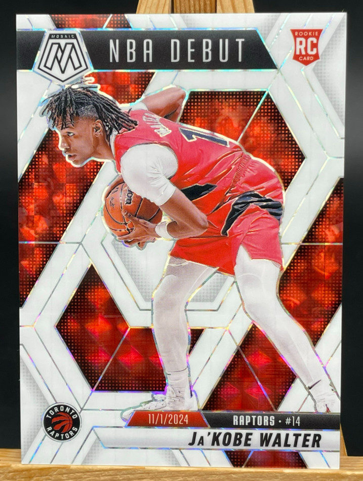Ja'Kobe Walter 2024-25 Panini Mosaic 05/25 White NBA Debut RC Raptors #253