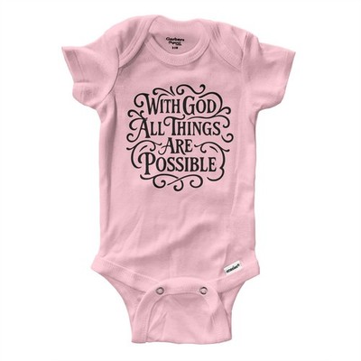 With God All Things Are Possible Baby Onesie Bodysuit newborn christian gift